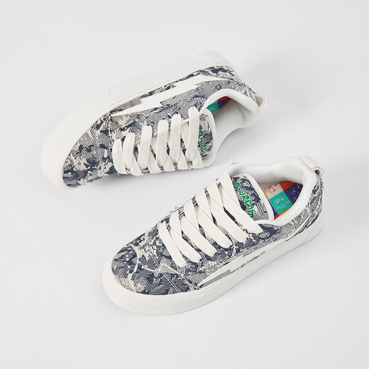 Lightning x Storm Picasso Paintings co-marqués Lightning Men and Women's Shoes for Revenge Storm Small Fragrant Pain Chaussures Couple Skate Skateboard LS-699 Starry Sky Blue 43