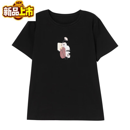 初径（CHUJING）胖短袖恤女夏季加大码女装宽松棉中年妈妈显瘦薄款百搭上衣 白色【9896款】 棉95%氨纶5% L 100-115斤