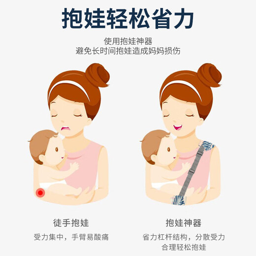 袋鼠仔仔 KANGAROO BABY简易安全带侧抱式轻巧省力单手抱娃配件透气防勒婴儿背带 折叠单凳+简易安全带【梦幻灰】