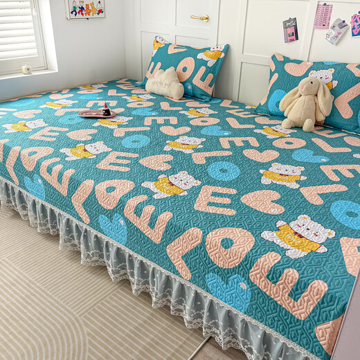 
Yalu tatami bed cover new pure cotton all-season universal rural large kang cover special anti-slip cotton sheet bed skirt K687 (2 meters + sag 40 cm)*3.8 meters