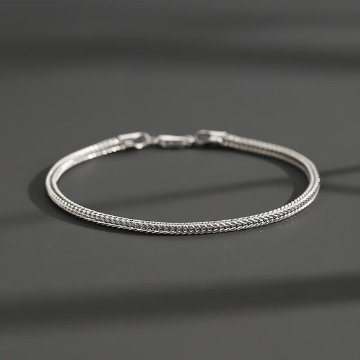 Elegant pigeon silver bracelet for boys and men, men's silver jewelry bracelet, simple and elegant, trendy, niche, cold and simple, snake bone bracelet, fox tail bracelet 21cm