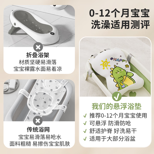Benassi baby bath lying and supporting bath tub floating bath mat newborn baby bath net bath tub universal rack can sit sponge net bag cushion starry sky - white [upgrade and enlargement]