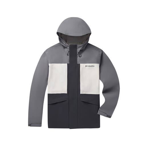 Columbia 25 Frühlings- und Sommer-Neue Columbia Herren winddichte wasserdichte Kapuze-Einschichtjacke XE4839 XE4839011 Black Grey S