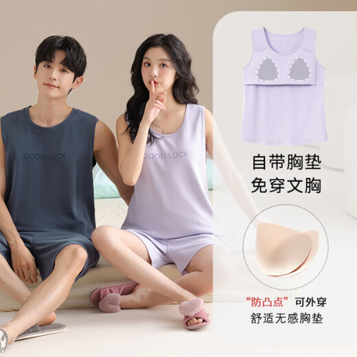 S.Sofea Pyjamas Sommer-Baumwollshorts-Shorts Anzug Männer und Frauen dünne Hauskleidung FPS/KW6169-1 Frauen 170 m