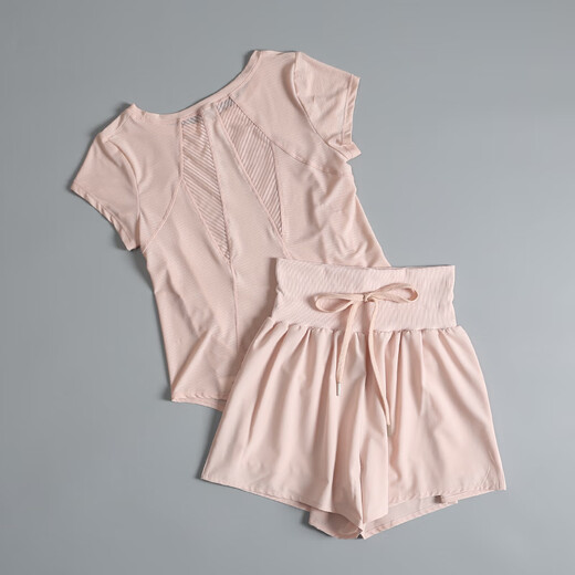 LULU Lulu women's loose casual running exercise quick-drying short-sleeved blouse breathable Pilates yoga fitness wear summer yellow + white M