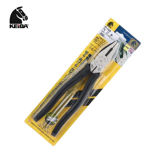 KEIBA日本KEIBA马牌原装进口工业级平口老虎钳678寸电工钳多功能钢丝钳 P-108 8寸老虎钳