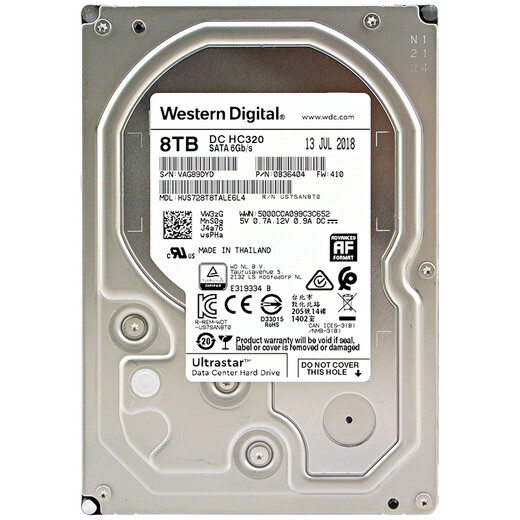 西部数据（WD） 企业级硬盘氦气机械硬盘8T16T18T20T22T24T26TB网络存储器NAS服务器硬盘SATA接口 8TB （HUS728T8TALE6L4） 企业盘