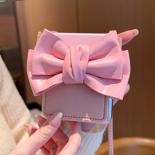 Li Haojia is suitable for Huawei PuraX collector's mobile phone case trendy brand Japanese and Korean girls pink bow card bag purax crossbody [skin hard shell - pink * skin feeling powder + pink crossbody card bag (with bow)] Huawei PuraX/Huawei PuraX collector's version