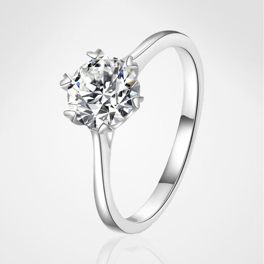 AVHE Platinum Diamond Ring Cultured Artificial Diamond Straight Arm Snowflake Real Diamond Ring New Wedding Gift Chinese Valentine's Day Platinum for Girlfriend Platinum Straight Arm Snowflake-70 Points D Color Cultured Diamond Ring No. 9-20 Available for Consultation