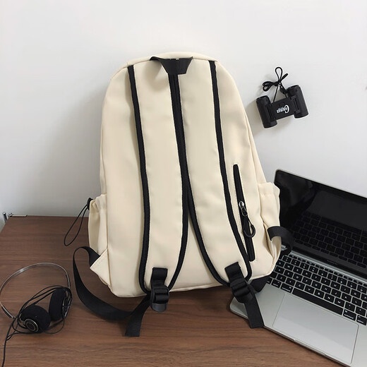 Weinarden Backpack Men's Junior High School High School College Student Casual Versatile School Bag Women's Large Capacity Travel Backpack Computer Bag White Large (without Pendant)