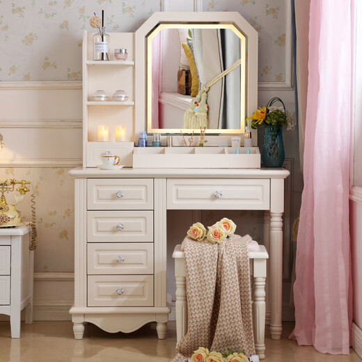 Southern Home Dresser dormitorio Moderno de almacenamiento simple Apartamento Integrado Pequeño dormitorio principal Tabla de maquillaje de estilo de crema de celebridades de estilo internet de estilo europeo