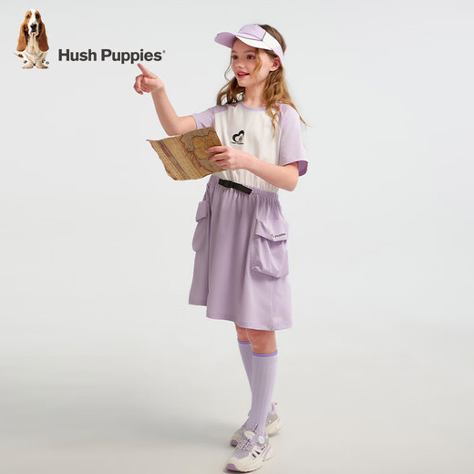 Hush Puppies children's clothing for children, girls and older children, summer energetic, youthful, fashionable, playful workwear style casual dress, ice blue purple 120