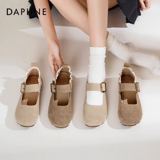 DAPHNE达芙妮博肯鞋女2025夏季新款大头穆勒休闲鞋皮带扣丑萌全包勃肯鞋 灰色 35