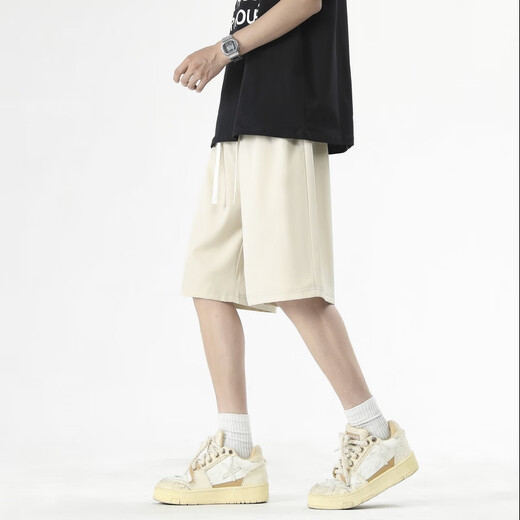Foss Phil casual shorts men's summer thin loose breathable quick-drying five-point ice silk out sports straight pants SW-K688 apricot color L [Suggested 120-140Jin [Jin equals 0.5 kg]]