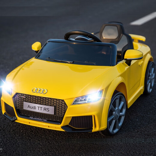 Audi children's electric car four-wheel car baby toy remote control car that can sit on a child's baby with a swing stroller red dual-drive Audi three-machine swing + dual-electric dual-drive dual-drive