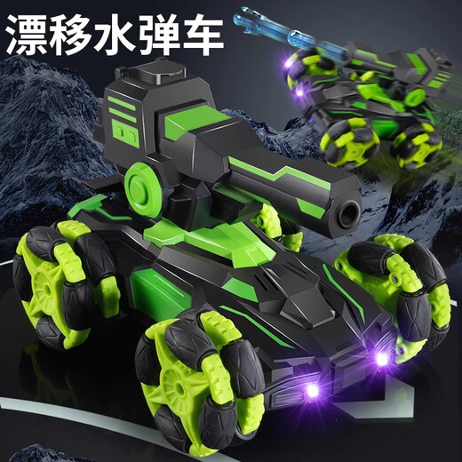 OSPIRO德国品质遥控车四驱越野电动变形遥控汽车漂移儿童坦克玩具翻滚 蓝色可变形喷雾特技车六驱 火力三电