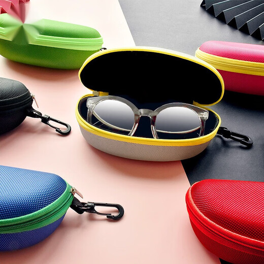 
MINCITY cycling glasses box large sunglasses sunglasses box men's portable hook zipper eye storage box black
