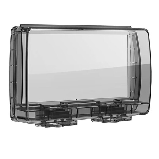 International Electrician Type 86 socket waterproof cover bathroom IP55 waterproof box surface-mounted self-adhesive splash-proof box bathroom socket protective cover IP55 upgraded adhesive two-position waterproof box-black transparent