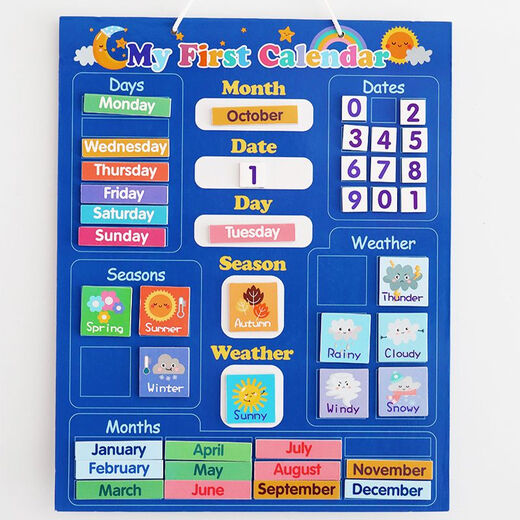 Board de cognition météorologique pour enfants mon petit calendrier peint magnétique magnétique d'apprentissage papier peint de semaine de semaine