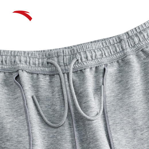 ANTA American retro sports trousers men's trendy casual leggings loose and versatile knitted simple sweatpants I224DZ gray floral gray-1 L (Male 175)