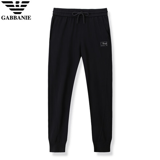 Chiarmania boutique men's trousers for men's summer ice silk thin casual sweatpants middle-aged and young straight-leg pants for men 13062 black trousers M 165
