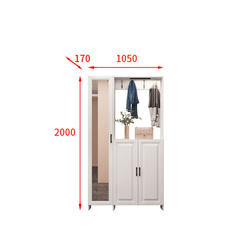 Yingfu zapatero moderno, simple, ultrafino, entrada estrecha, pasillo, entrada, 17 cm, combinación de entrada personalizada, gabinete para abrigos F longitud 1050 profundidad 170 altura 2000