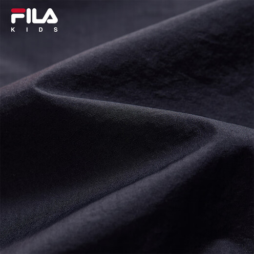 FILA children's sun protection clothing 2025 autumn new loose hooded woven top for boys and girls, cloud mushroom white-WT 140