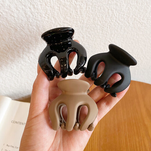 固定神器防塌发夹女后脑勺发卡感鲨鱼夹发饰南瓜夹 9471C黑色磨砂抓夹大号