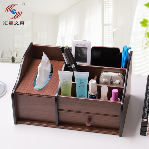 Wooden pen holder office desktop ornament simple storage box multifunction creative student wooden tissue box hx-1349 bamboo pattern color