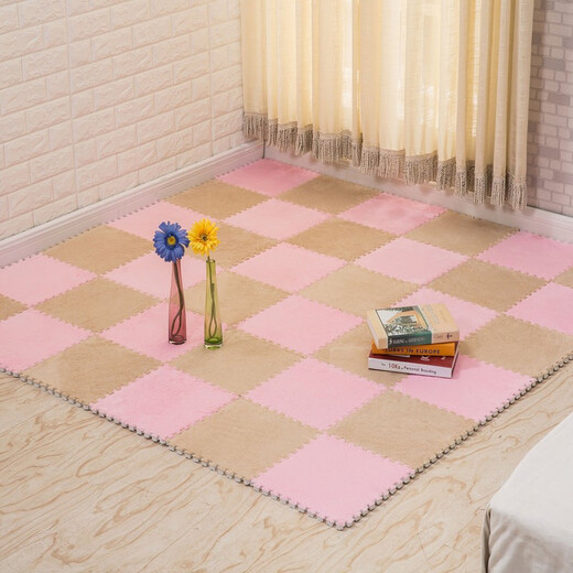 Zhengba splicing carpet suede foam puzzle carpet non-slip thickened living room foyer children's bedroom bedside splicing carpet tatami camel