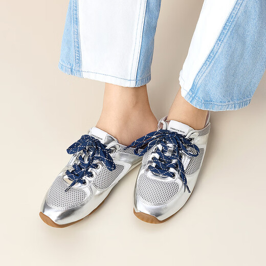 Charles/Keith25 Autumn New Product Fashion Fashion Sports Semy-Trail Casual Training Zapatos CK1-71960026 Silver Silver 39 (250)