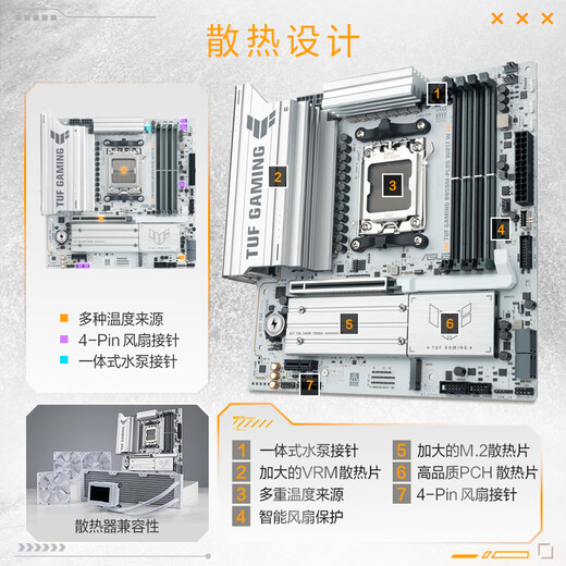 ASUS TUF GAMING B850M-PLUS WIFI7 W heavy gunner white version motherboard CPU 9800X3D/9700X (AMD B850/socket AM5)