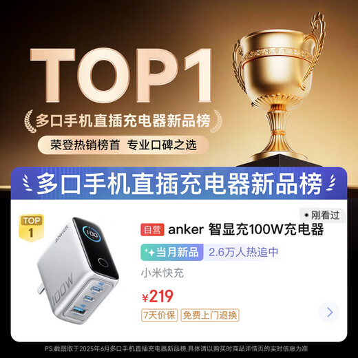 ANKER [National 3C Certification] Anker Smart Charging Lite100W Charger Data Cable Set Gallium Nitride Type-C Xiaomi Fast Charging PD Plug for iPhone16 Silver