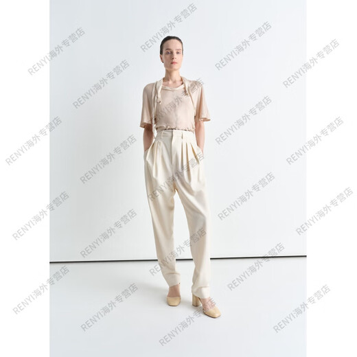 LEMAIRE[春夏新品]女士雾粉色柔软拼接面料结饰上衣官方旗舰正品 雾粉色 XS