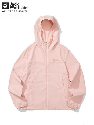 
Jack Wolfskin Wolfskin Skin Claw Skin Clothes for Women Spring and Summer Sports Outdoor Comfortable Breathable Sunscreen UPF50+ Hooded Jacket Jacket 2617/Pink S 160/84A