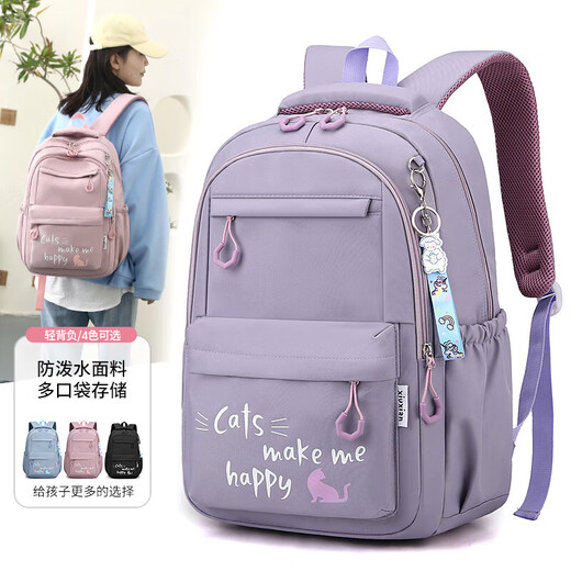SEPTWOLVES schoolbag female elementary school students from grades 3 to 6, lightweight and reduce the burden on large capacity Forest versatile campus junior high school students backpack trend 6296# blue [large size] gift palette