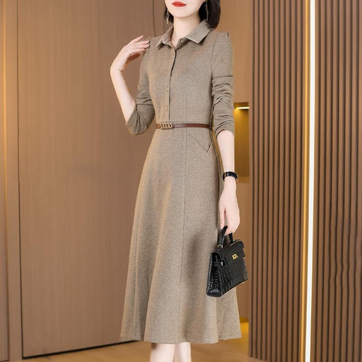 Kebel long-sleeved high-end dress women's 2025 new spring and autumn Guangzhou Thirteen Lines high-end brand mother skirt L