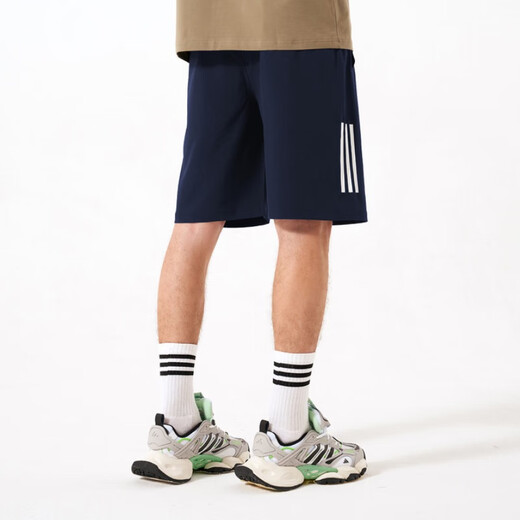Adidas shorts men's summer breathable thin loose casual sports woven three-quarter pants blue/white 1CS-BUW L