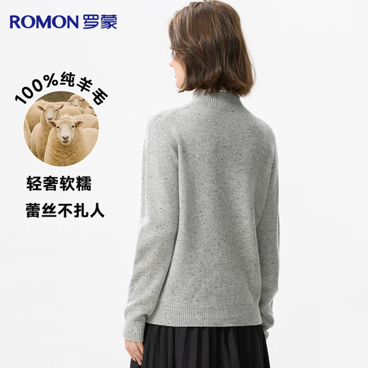 Lomon [100% lana] Pure Cardigan Ladies Lace Half Turtleneck Otoño e invierno Nuevo suéter de suéter de punto para mujeres para mujeres