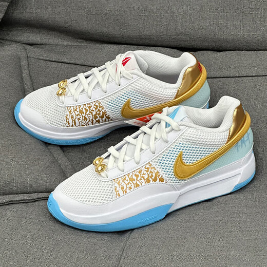 耐克（NIKE）篮球鞋男鞋夏季新款Ja 2EP莫兰特2代实战训练缓震耐磨透气运动鞋 FV1291-100白金蓝/莫兰特1代 40