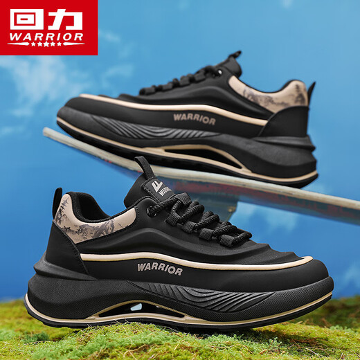 Pull back men's shoes 2025 autumn and winter new sports shoes men's cushioning dad shoes casual shoes black khaki 42