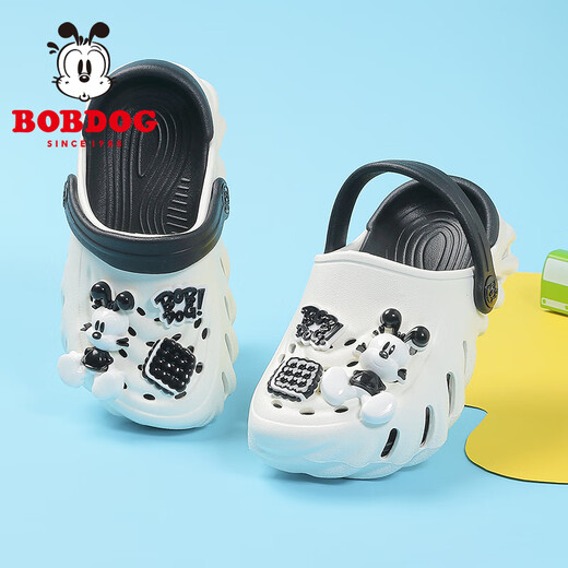 巴布豆（BOBDOG）新款童鞋洞洞鞋男孩夏季防滑凉鞋2025 杏米 18 180码内长18cm_适合脚长17cm