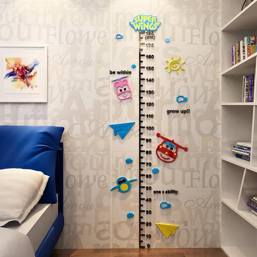 
Cartoon 3d three-dimensional children measuring acrylic height sticker wall sticker girl room layout bedroom decoration 3879 rabbit height sticker-coffee + skin color + pink big