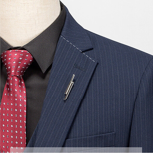 
TPZBWG high-end brand striped suit suit suit set for men 2025 new business casual groom wedding three-piece set Navy blue two-piece set M