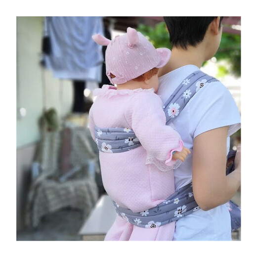 妙普乐四川婴儿背带背袋背巾加长带子宝宝背带绳背小孩子宽绳 [纯棉]灰色叶子长5米(加厚不勒)