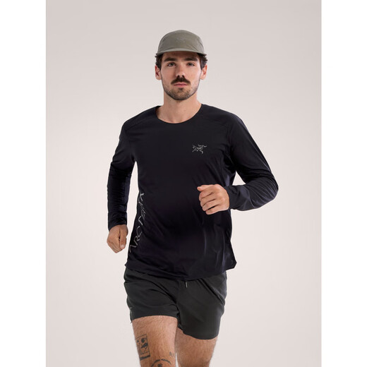 Archaeopteryx (Arc'teryx) Norvan Downword-Logo Leicht atmungsaktives, schnell getrocknetes kurzärmeliges T-Shirt-T-Shirt-Kurzärmel-Schwarz x9720 m