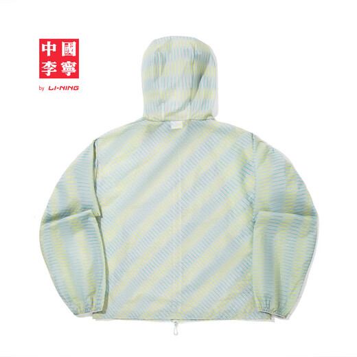 李宁中国李宁 x 塔卡沙联名系列女子25夏季新款反光宽松运动休闲外套 灰蓝绿满印-1 M