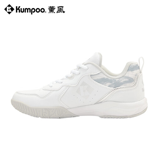薰风（KUMPOO）2025新款羽毛球鞋掠影D21 透气防滑耐磨熏风专业运动鞋 白/银 42