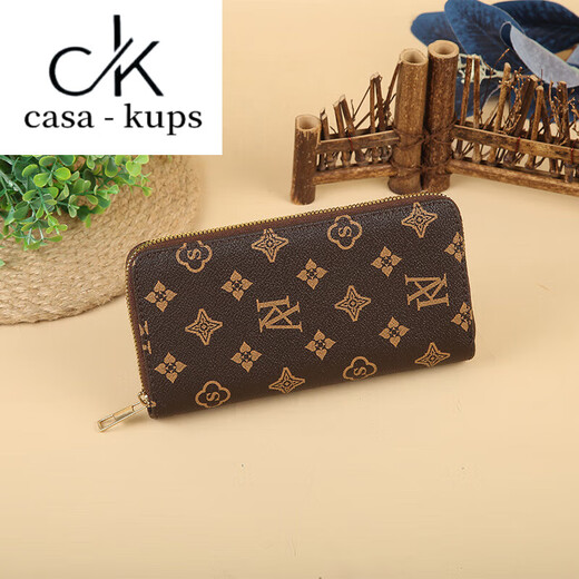 casa-kupsCK创意女士单拉钱包长款女生2025新款时尚拉链大容量钱夹钱包女士 1