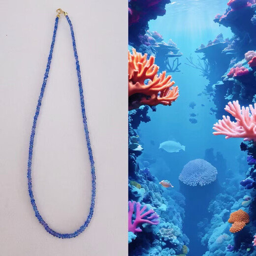 Shien Natural Tanzanite Necklace Women's Clavicle Chain Necklace Gift for Girlfriend Natural Original Color Bracelet